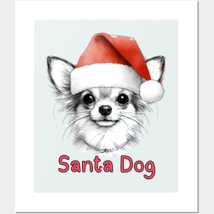 Santa Dog - Chihuahua Posters and Art